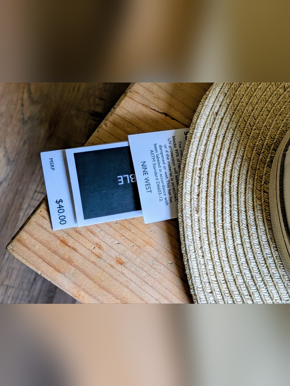 Nine West Natural Braided Sun Hat - Picture 2 of 5